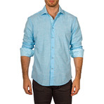 Thomas Long-Sleeve Button-Up Shirt // Turquoise (M)