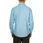Thomas Long-Sleeve Button-Up Shirt // Turquoise (L)