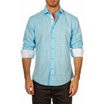 Cameron Long-Sleeve Button-Up Shirt // Turquoise (XS)
