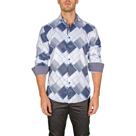 Jacob Long-Sleeve Button-Up Shirt // Blue (XS)