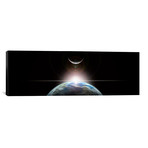 A Star Rising Over An Earth-Like Planet And Illuminating // Marc Ward (36"W x 12"H x 0.75"D)