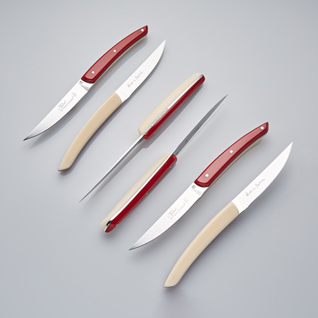 Thomas Bastide 6-Piece Knife Set // Red + Cream Handle