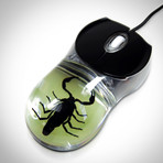 Glow In The Dark Resin Computer Mouse // Black Scorpion