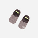 2 Tone Melange Invisible Loafer Sock // Set of 3 // Olive + Blue + Charcoal (Mens US Size 7-10)