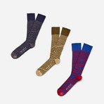 Dazzle Camo Sock W/ Coolmax® Technology // SET OF 3 // RED + OLIVE + NAVY