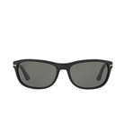 Polarized Wrap Sunglasses // Black + Polarized Grey