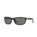 Polarized Wrap Sunglasses // Black + Polarized Grey