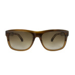 Ferragamo // Rectangle Sunglasses // Brown Cognac + Brown Gradient