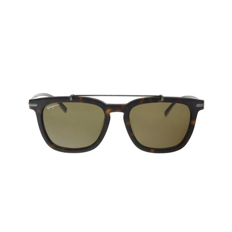 Double Bridge Rectangle Sunglasses // Matt Havana + Green