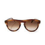 Ferragamo // Round Sunglasses // Striped Brown + Brown Gradient