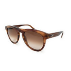 Ferragamo // Round Sunglasses // Striped Brown + Brown Gradient