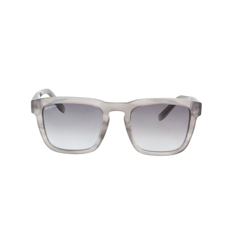 Ferragamo // SF827S Sunglasses // Striped Gray + Brown Gray Gradient