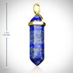 Blue Turquoise, Lapis, Hematite Natural Gemstones Pendants // Set Of 3