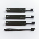 Black Travel Toothbrush // Medium // Set of 4