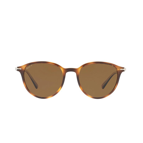 Persol Polarized Classic Rectangular Sunglasses // Havana