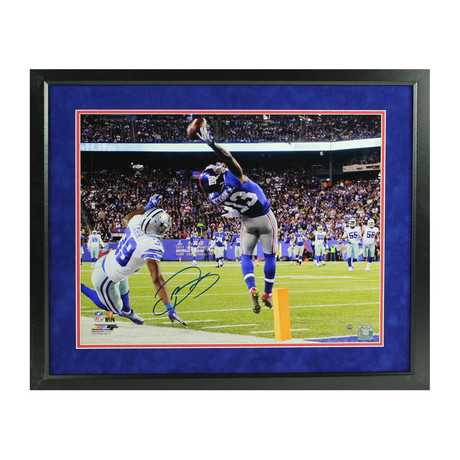 Odell Beckham Jr's Signed One-Handed Touchdown Catch Photo