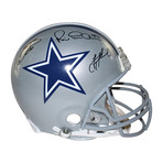 Troy Aikman + Michael Irvin + Emmitt Smith Signed Dallas Cowboys Helmet