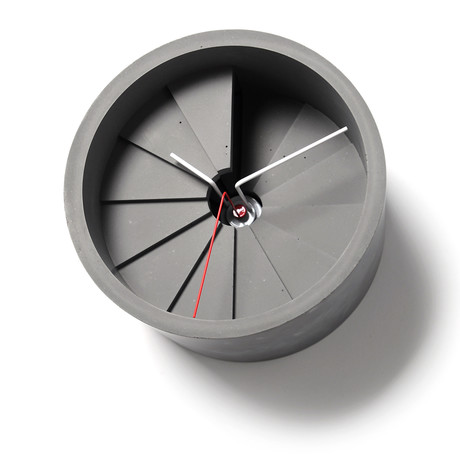 4th Dimension Wall Clock // Red + Gray (5.91" Diameter)