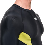 Long Sleeve Rashguard // Black + Yellow (M)