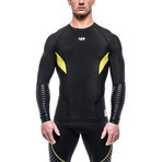 Long Sleeve Rashguard // Black + Yellow (M)