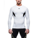 Long Sleeve Rashguard // White + Black (M)