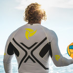 Long Sleeve Rashguard // White + Black (M)