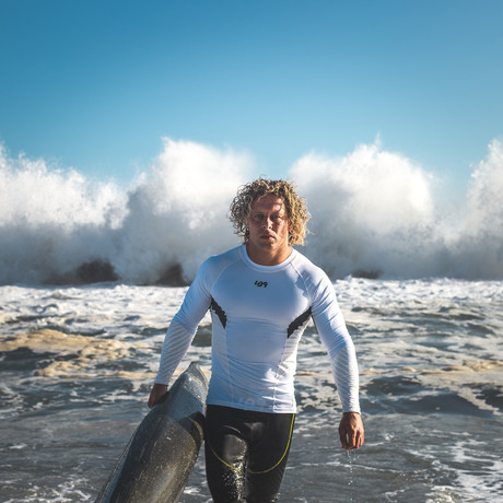 Long Sleeve Rashguard // White + Black (S)