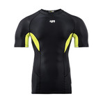 Short Sleeve Rashguard // Black + Yellow (M)