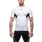 Short Sleeve Rashguard // White + Black (L)