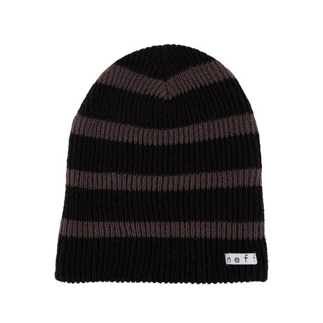 Daily Stripe Beanie // Black + Charcoal