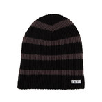 Daily Stripe Beanie // Black + Charcoal