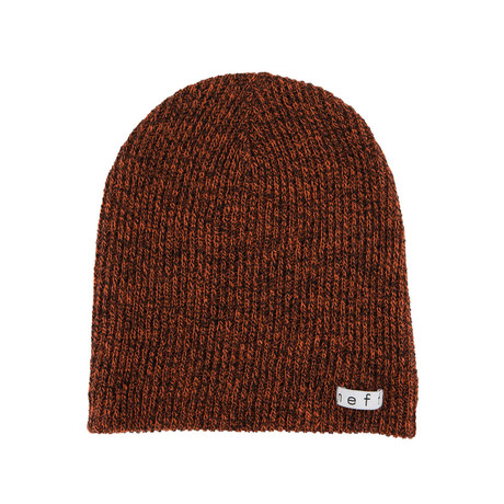 Daily Heather Beanie // Black + Orange