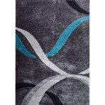 Aria // Grey + Turquoise + Silver (7'L x 5'W x 1"H)