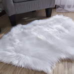 Luxury Decorative // Faux Fur Rug // White Sheepskin (28"L x 39'W)