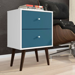 MarcyNightstand 2.0 (White + Rustic Brown)