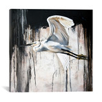 Abstract Egret // Sandi Baker (18"W x 18"H x 0.75"D)
