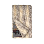 Aztec/Faux Fur Throw // Grey Fox