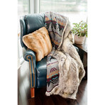 Aztec/Faux Fur Throw // Grey Fox