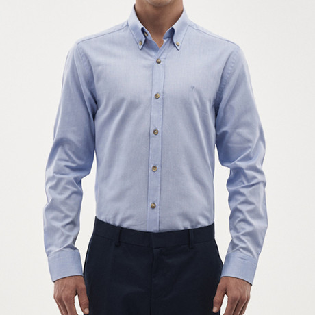 Button Down Shirt // Solid Light Blue (S)