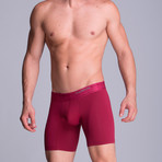 Microfiber F.E. Long Boxer // Red Wine (M)