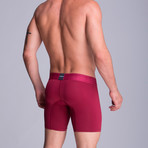 Microfiber F.E. Long Boxer // Red Wine (M)