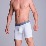 Full Mesh Long Boxer // White (M)