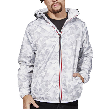 Classic // Full Zip Packable Jacket // White Camo (XS)