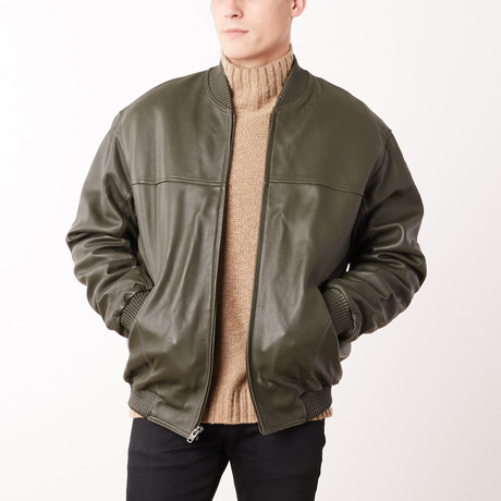 Mason + Cooper // Sawyer Leather Bomber // Olive (S)