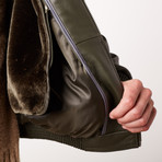 Mason + Cooper // Sawyer Leather Bomber // Olive (M)