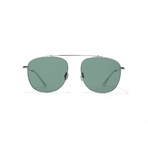 Notomy Sunglass // Polished Silver + Green