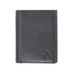 Leather Trifold Wallet // Black