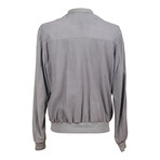 Suede Baseball Jacket // Gray (S)