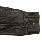 Leather Bomber Jacket // Brown (S)