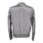 Silk Bomber Jacket // Silver + Gray (XS)